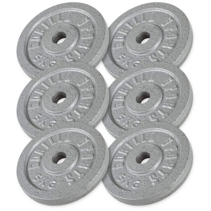 Alternativ bild 0 för Gorilla Sports Viktskivor IRON Silver - 6x5kg