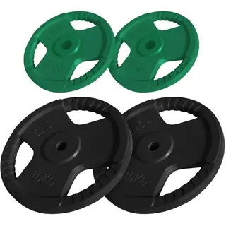 Produktfoto för Gorilla Sports Viktskivor Trigrip 31mm - 2x10kg 2x5kg