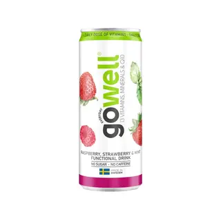 Produktfoto för GoWell Jordgubbe/Hallon/Mynta 330 ml