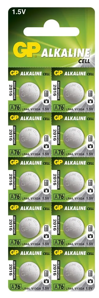 Alternativ bild 0 för GP A76 - Batteri 10 x LR44 - alkaliskt