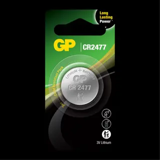 Produktfoto för GP Batteries 103239, Engångsbatteri, CR2477, Lithium-Manganese Dioxide (LiMnO2), 3 V, 1 styck, 10 År