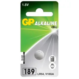 Produktfoto för GP Batteries Alkaline Cell 189, Engångsbatteri, Alkalisk, 1,5 V, 1 styck, Rostfritt stål, 3,05 mm