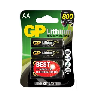 Produktfoto för GP Batteries GP AA Litiumbatteri 1.5V, 15LF FR6 4-pack