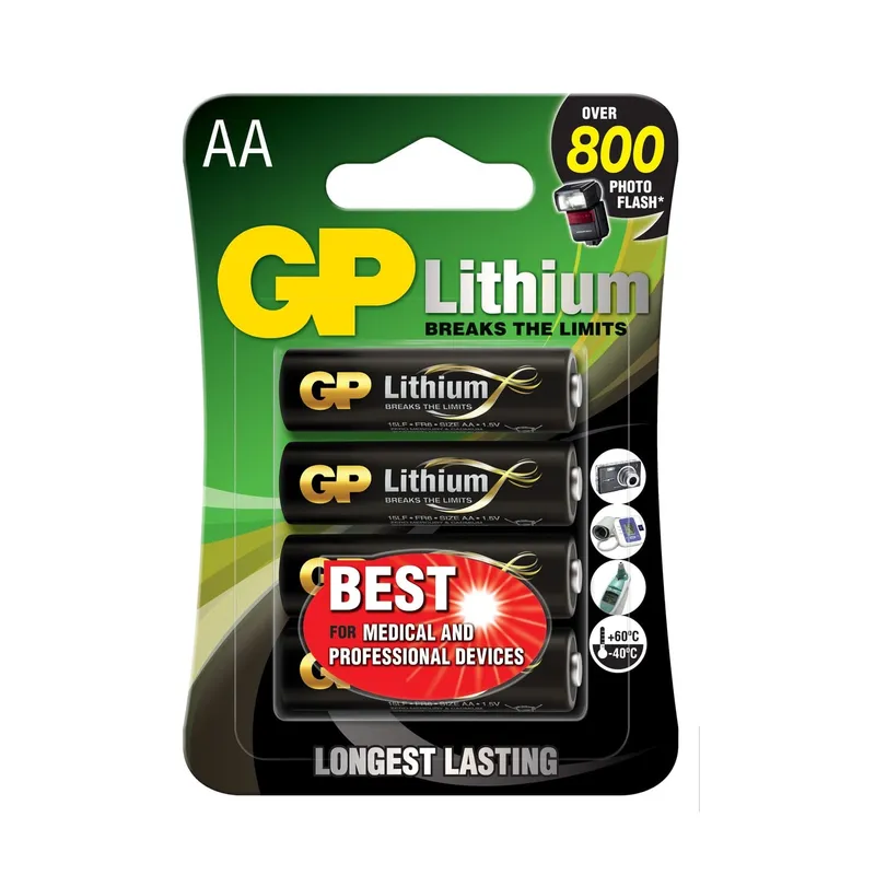 Bild 2 för GP Batteries GP AA Litiumbatteri 1.5V, 15LF FR6 4-pack