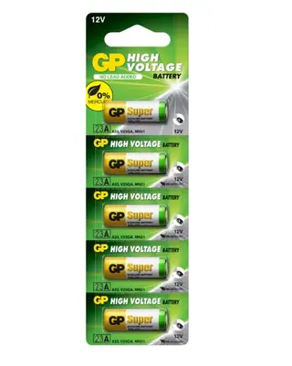Produktfoto för GP Batteries High Voltage 23A, Engångsbatteri, Alkalisk, 12 V, 5 styck, Multifärg, Blåsa