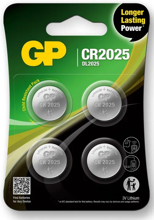 Alternativ bild 0 för GP Batteries knappcell Litium CR2025 4-pack