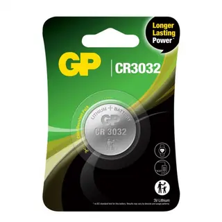 Produktfoto för GP Batteries Lithium CR3032, Engångsbatteri, CR3032, Lithium-Manganese Dioxide (LiMnO2), 3 V, 1 styck, 10 År