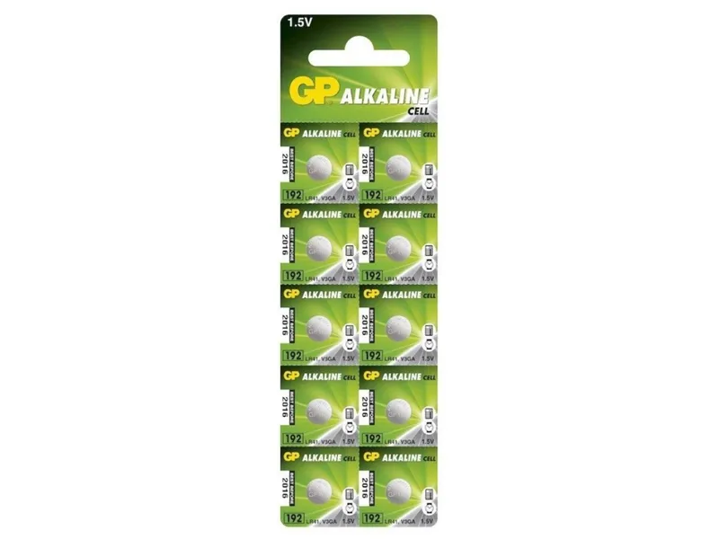 Alternativ bild 0 för GP Batteries LR41, Engångsbatteri, LR41, Alkalisk, 1,5 V, 10 styck, 24 mAh
