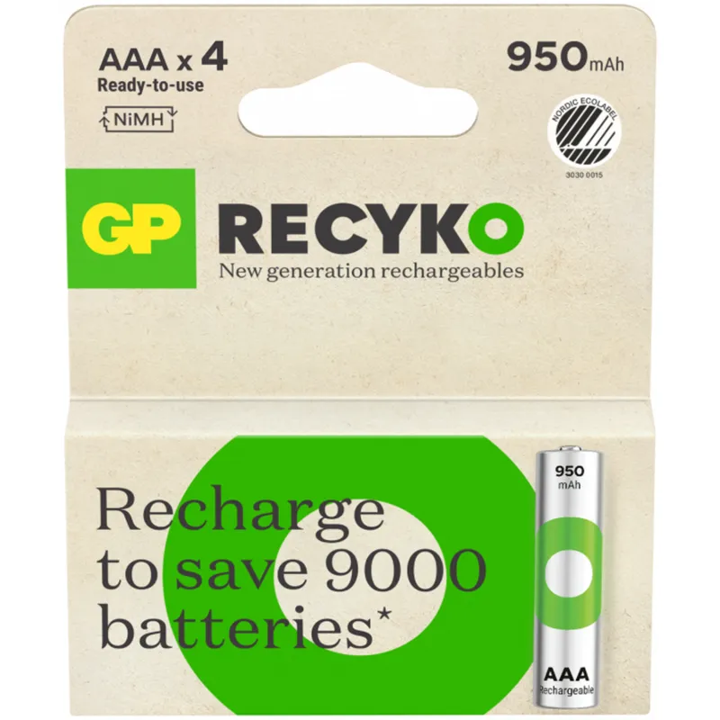 Bild 2 för GP Batteries ReCyko AAA-batteri 950mAh 4-pack