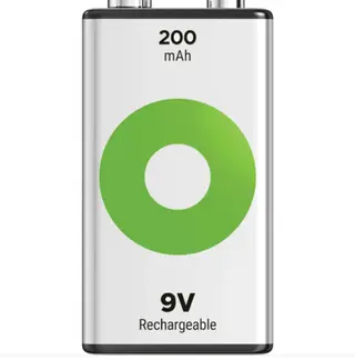 Produktfoto för GP Batteries Recyko B2552, 200 mAh, Nikkel-Metalhydrid (NiMH), 8,4 V, Grøn, Sølv, 1 stk