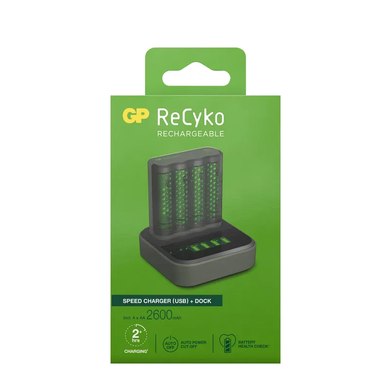 Bild 1 för GP Batteries ReCyko M451, Nickel-metallhydrid (NiMH), AA, AAA, 4 styck, Batterier medföljer