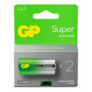 Produktfoto för GP Batteries Super Alkaline C-batteri LR14 2-pack