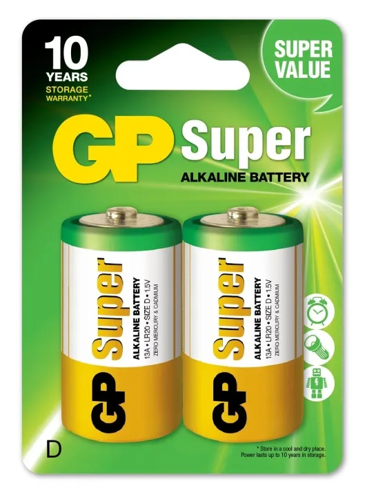 Alternativ bild 0 för GP Batteries Super Alkaline D batteri, 13A/LR20, 2-pak