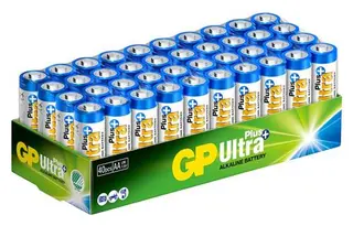 Produktfoto för GP Batteries Ultra Plus Alkaline 15AUP/LR6, Engångsbatteri, AA, Alkalisk, 1,5 V, 40 styck, Multifärg
