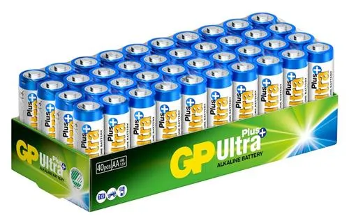 Alternativ bild 0 för GP Batteries Ultra Plus Alkaline 15AUP/LR6, Engångsbatteri, AA, Alkalisk, 1,5 V, 40 styck, Multifärg