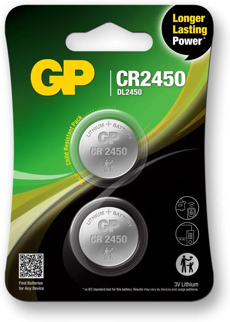 Alternativ bild 0 för GP knappcell Lithium CR2450 2-pack
