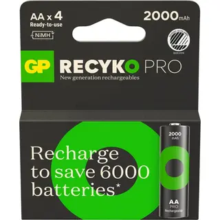 Produktfoto för GP Recyko Pro 2000mAh AA 4-p