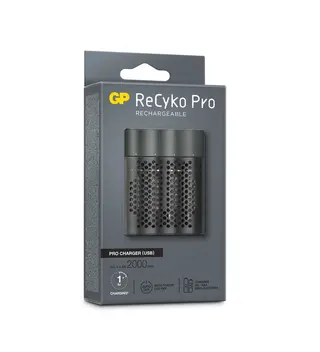 Produktfoto för GP ReCyko Pro Batteriladdare USB ink. 4 AA-batterier