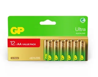 Produktfoto för GP Ultra Alkaline AA Svanenmärkt 12-pack