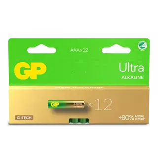 Produktfoto för GP Ultra Alkaline AAA Svanenmärkt 12-pack