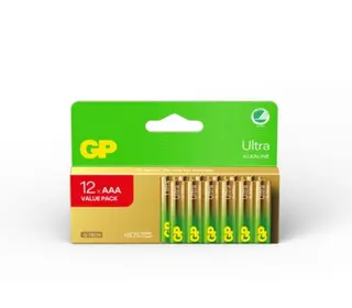 Produktfoto för GP Ultra Alkaline AAA Svanenmärkt 12-pack