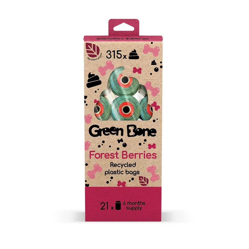 Bild 1 för Green Bone Bajspåsar Forest Berries 21-pack