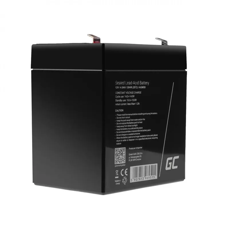 Alternativ bild 0 för Green Cell - Alarm system battery - Bly-syra - 4 Ah - svart