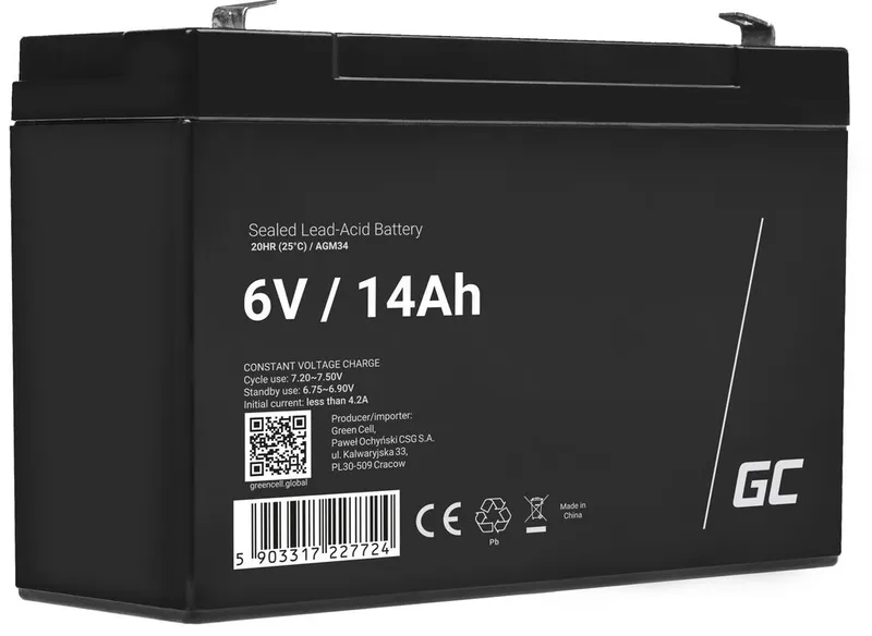 Alternativ bild 0 för Green Cell - Batteri - Bly-syra - 14 Ah