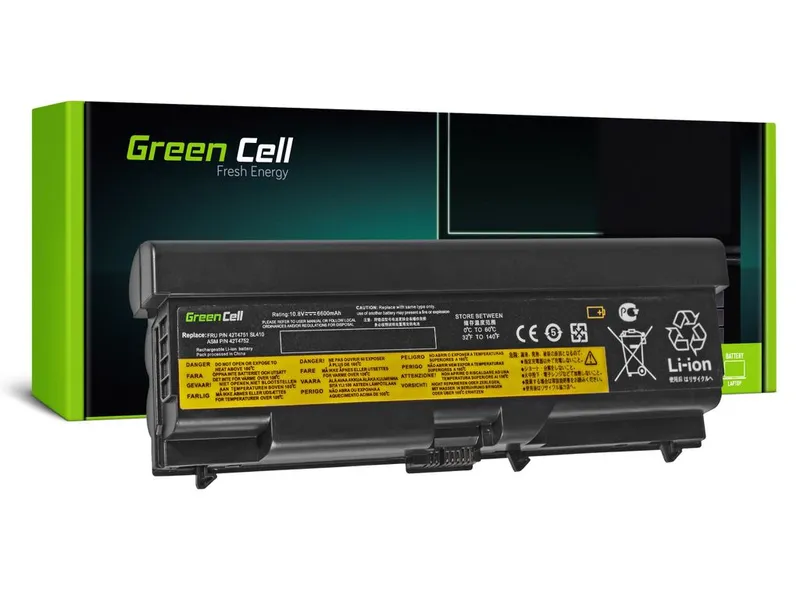 Alternativ bild 0 för Green Cell - Batteri för bärbar dator (likvärdigt med: Lenovo 42T4795) - litiumjon - 9-cells - 6600 mAh - svart - för Lenovo ThinkPad L412  L512  T410  T410i  T510  T510i  W510