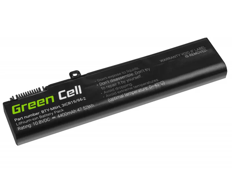 Alternativ bild 0 för Green Cell - Batteri för bärbar dator (likvärdigt med: MSI BTY-M6H) - litiumjon - 6-cells - 4400 mAh - svart - för MSI GE62  GE63  GE72  GE73  GE75  GL62  GS60