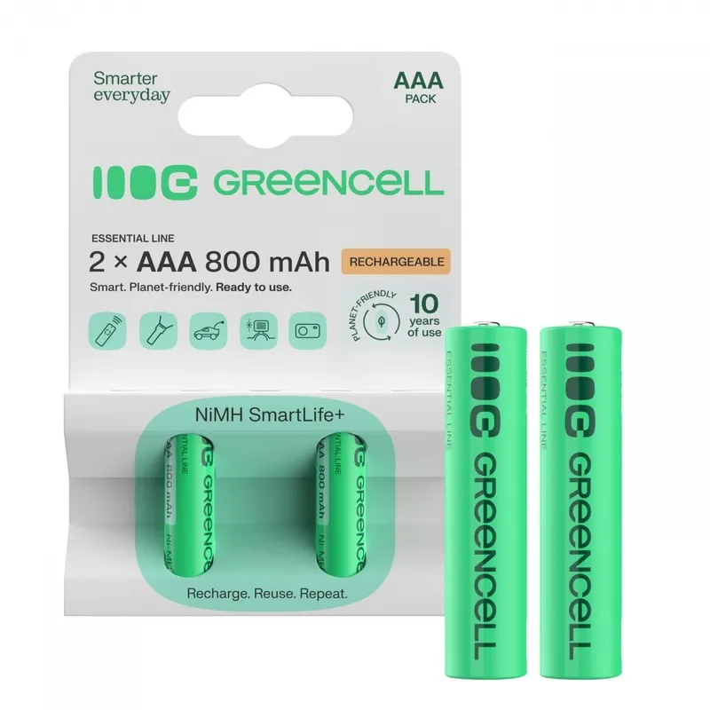 Alternativ bild 0 för Green Cell battery - 2 x AAA - NiMH