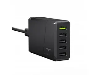 Produktfoto för Green Cell ChargeSource 5 - Strömadapter - 52 Watt - 2.4 A - Apple Fast Charge, GC Ultra Charge, Huawei Fast Charge, QC 3.0, AFC - 5 utdatakontakter (USB) - svart