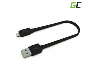 Produktfoto för Green Cell Flat Cable USB-A - Lightning, 25 cm, snabbladdning Apple 2.4A