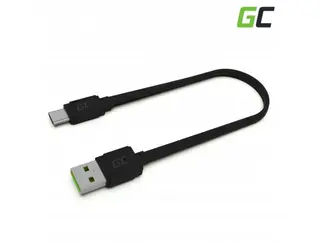 Produktfoto för Green Cell Flat Kabel USB-A till USB-C, 25 cm, snabbladdning