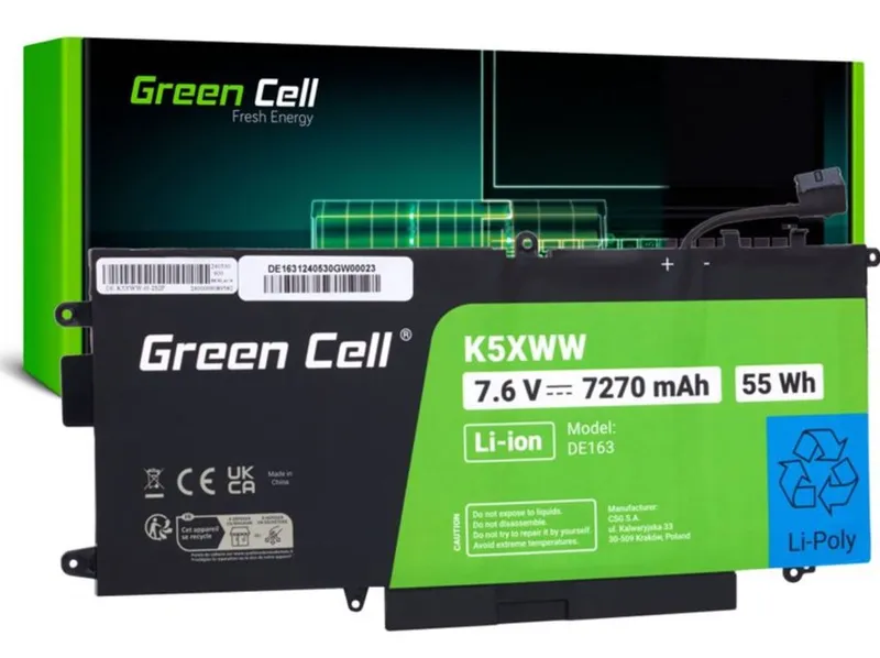 Alternativ bild 0 för Green Cell K5XWW Laptop Batteri för Dell Latitude 7390 2-in-1