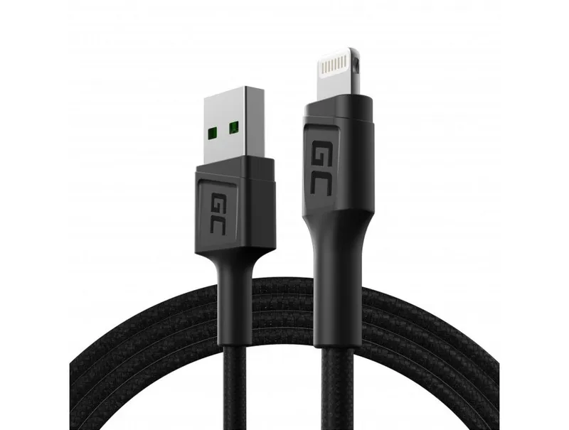 Alternativ bild 0 för Green Cell-kabel PowerStream USB-A - Lightning 1,2m QC Apple 2,4A