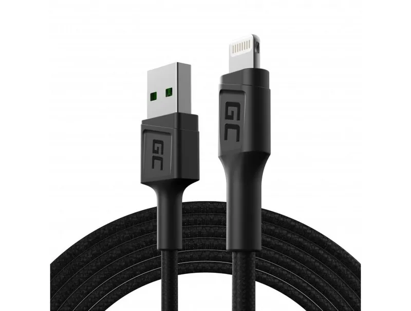 Alternativ bild 0 för Green Cell-kabel PowerStream USB-A - Lightning 2m QC Apple 2.4A