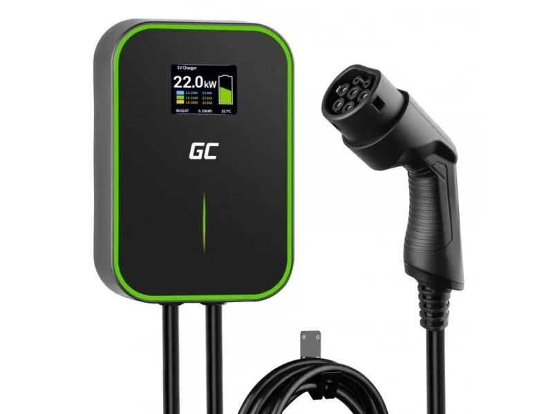 Alternativ bild 0 för Green Cell laddbox 22 kW Typ 2 - 3 fas, 32A - 6 meter laddkabel