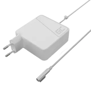 Produktfoto för Green Cell MacBook Laddare 60W, Magsafe L-kontakt - Vit