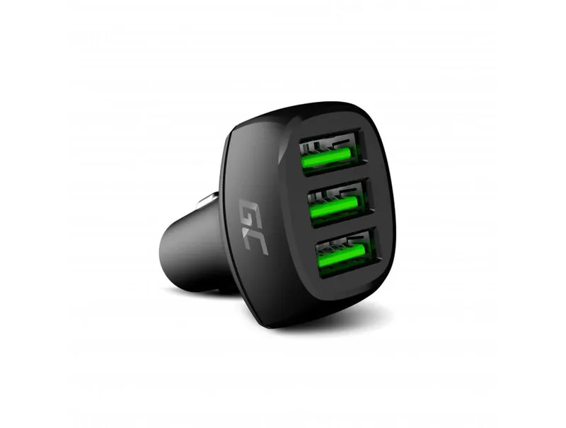 Alternativ bild 0 för Green Cell PowerRide - Strömadapter för bil - 54 Watt - 3 A - Apple Fast Charge, GC Ultra Charge, Huawei Fast Charge, QC 3.0, AFC - 3 utdatakontakter (USB) - svart