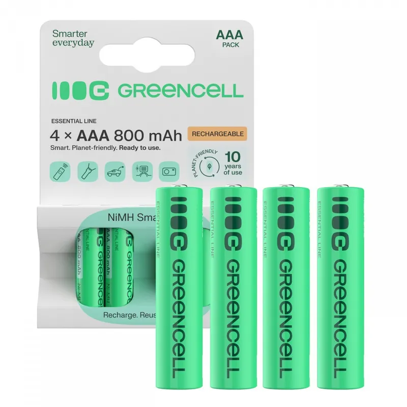Alternativ bild 0 för Green Cell Rechargeable battery - 4 x AAA - NiMH