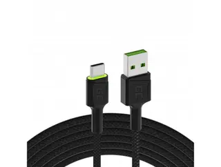 Produktfoto för Green Cell USB-kabel, USB-A - USB-C, 1,2m, LED, QC 3.0