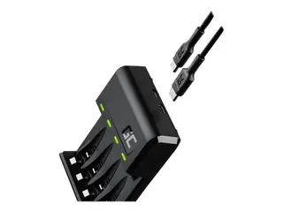 Produktfoto för Green Cell VitalCharger - Batteriladdare - 4 x batterier laddas - 0.5 Watt - 1.2 A - svart