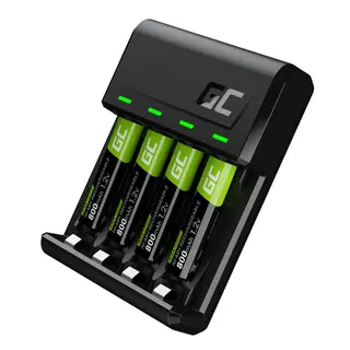 Produktfoto för Green Cell VitalCharger battery charger - 0.5 Watt - with 4 x AA NiMH 800 mAh rechargeable batteries