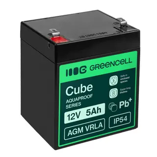 Produktfoto för Greencell AGM VRLA 12V 5Ah underhållsfritt batteri