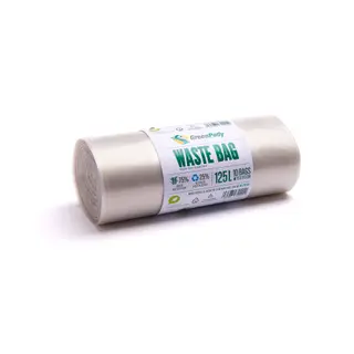Produktfoto för GreenPolly Plastsäck Grön PE/PCR 125L transparent