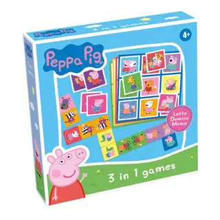 Produktfoto för Greta Gris 3-i-1 Lotto, Domino, Memo