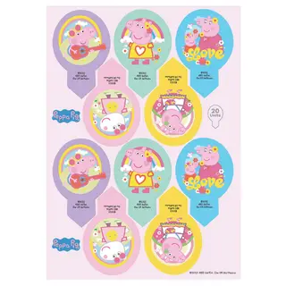 Produktfoto för Greta Gris/Peppa Pig Ätbara Muffinsdekorationer