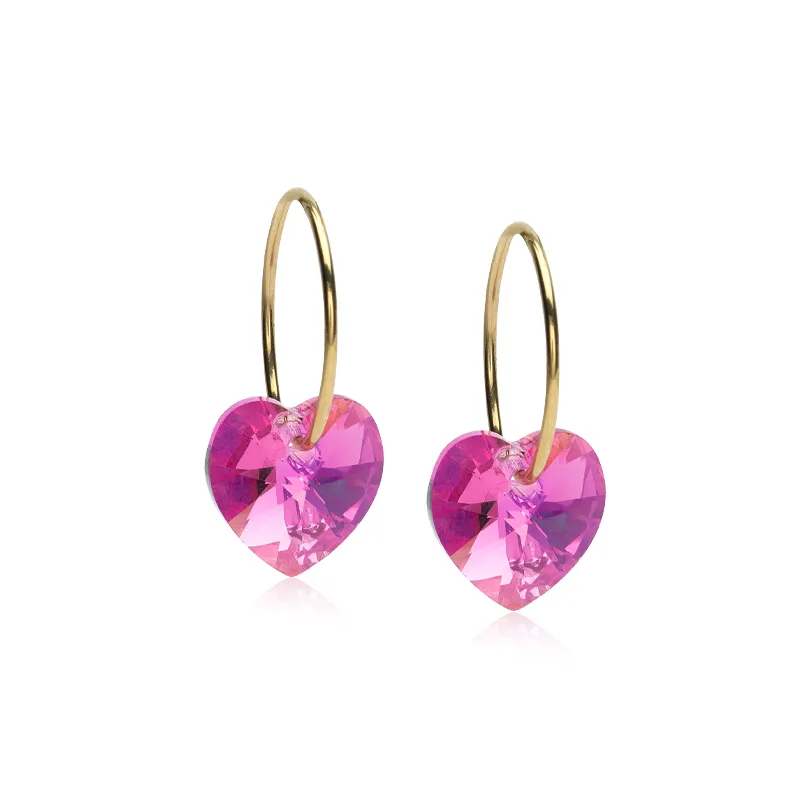 Bild 1 för GT Ear Ring 14 mm, Heart 10 mm, Rose