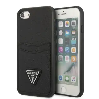 Produktfoto för Guess Etui Guess GUHCI8PSATPK Apple iPhone SE 2022/SE 2020/8/7 hardcase czarny/black hardcase Saffiano Triangle Logo Cardslot